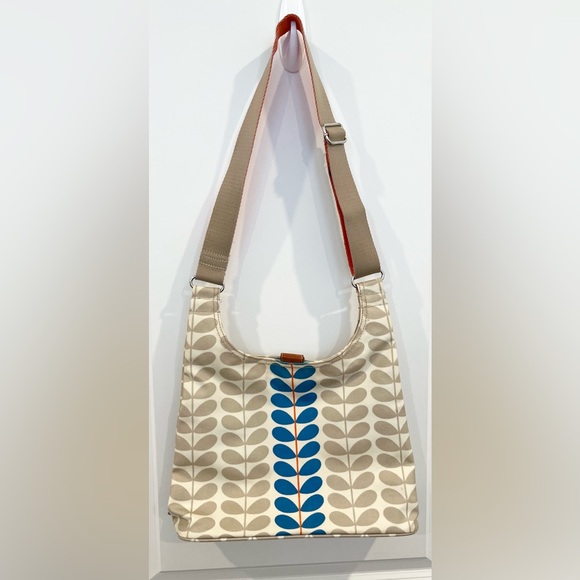 Orla Kiely Coated Canvas Sling Crossbody Bag Stem Multi Colored Boho - Picture 1 of 12